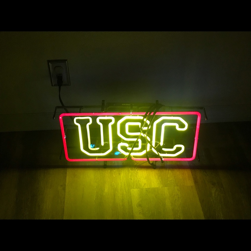 USC vintage neon sign  old school man cave sign